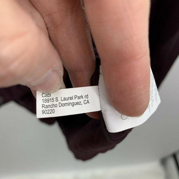 CAbi Entice Sheer Plum Blouse Top Long Sleeve Lg - Picture 8 of 11